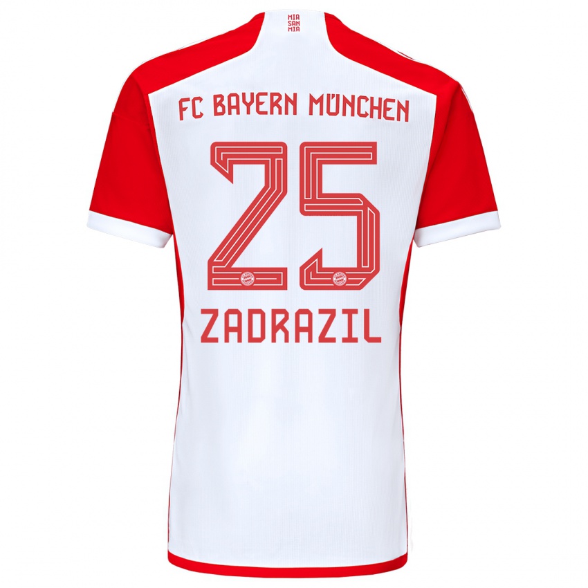 Női Sarah Zadrazil #25 Piros Fehér Hazai Jersey 2023/24 Mez Póló Ing