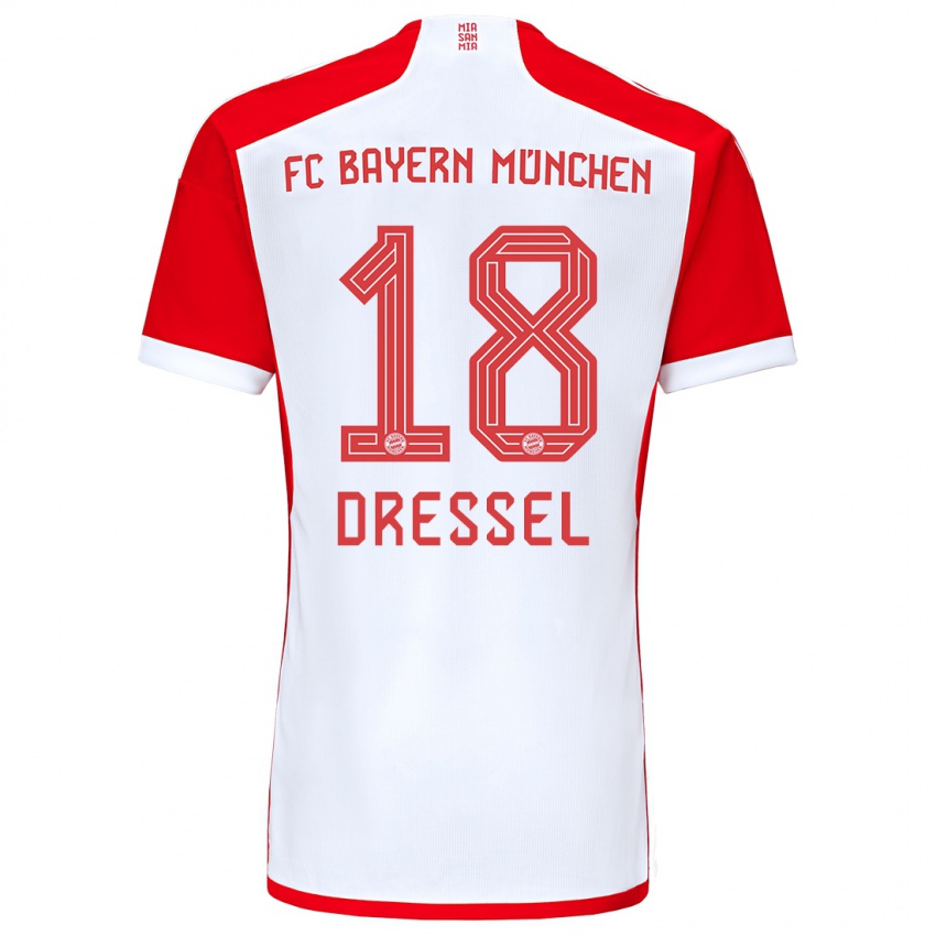 Női Timon Dressel #18 Piros Fehér Hazai Jersey 2023/24 Mez Póló Ing