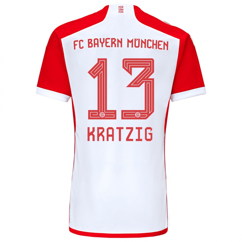 Női Frans Kratzig #13 Piros Fehér Hazai Jersey 2023/24 Mez Póló Ing