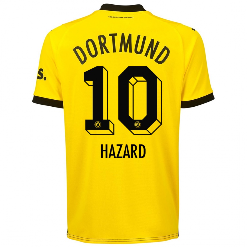 Női Thorgan Hazard #10 Sárga Hazai Jersey 2023/24 Mez Póló Ing