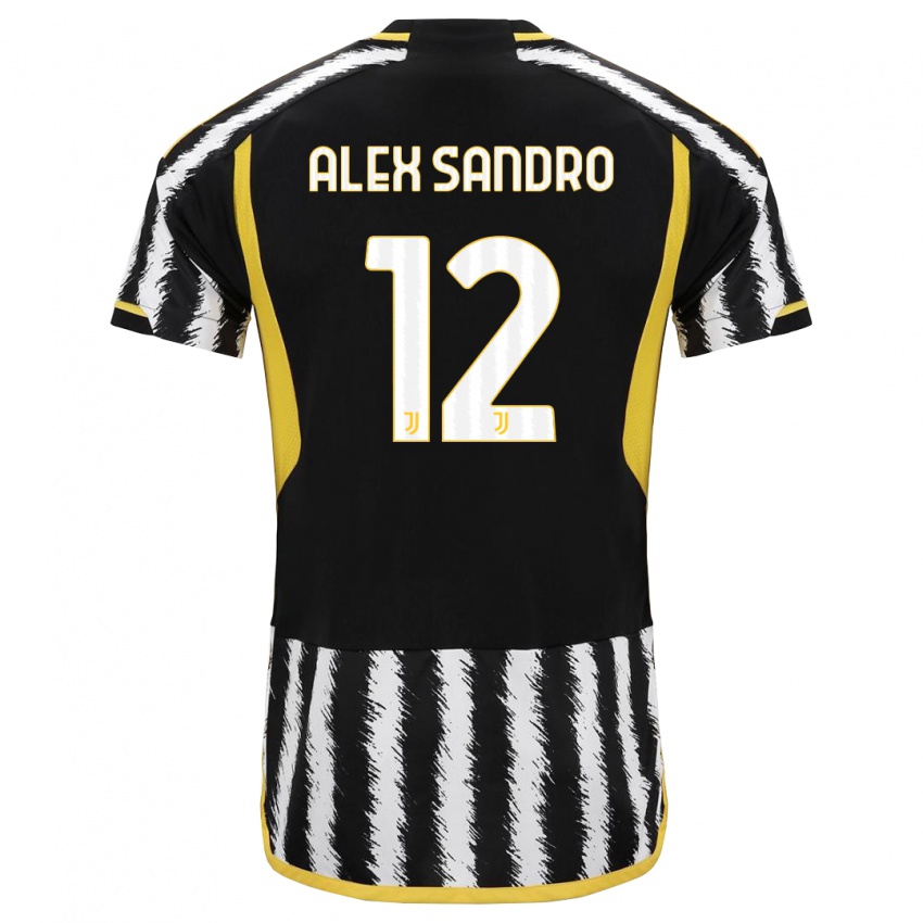 Női Alex Sandro #12 Fekete-Fehér Hazai Jersey 2023/24 Mez Póló Ing