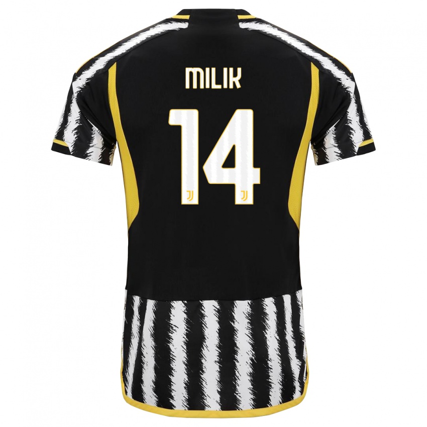 Női Arkadiusz Milik #14 Fekete-Fehér Hazai Jersey 2023/24 Mez Póló Ing