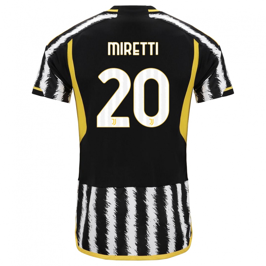 Női Fabio Miretti #20 Fekete-Fehér Hazai Jersey 2023/24 Mez Póló Ing