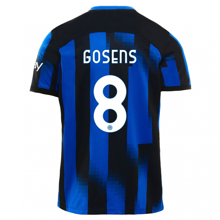 Női Robin Gosens #8 Fekete Kék Hazai Jersey 2023/24 Mez Póló Ing