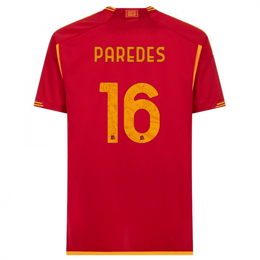 Női Leandro Paredes #16 Piros Hazai Jersey 2023/24 Mez Póló Ing