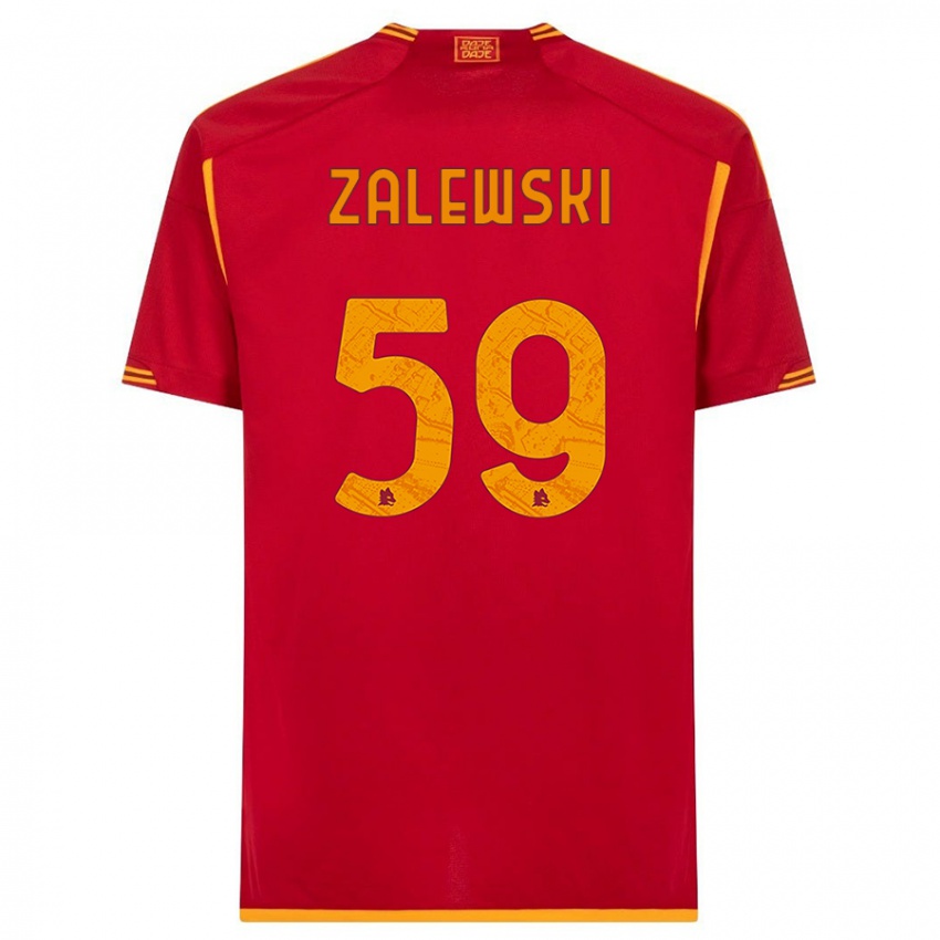 Női Nicola Zalewski #59 Piros Hazai Jersey 2023/24 Mez Póló Ing