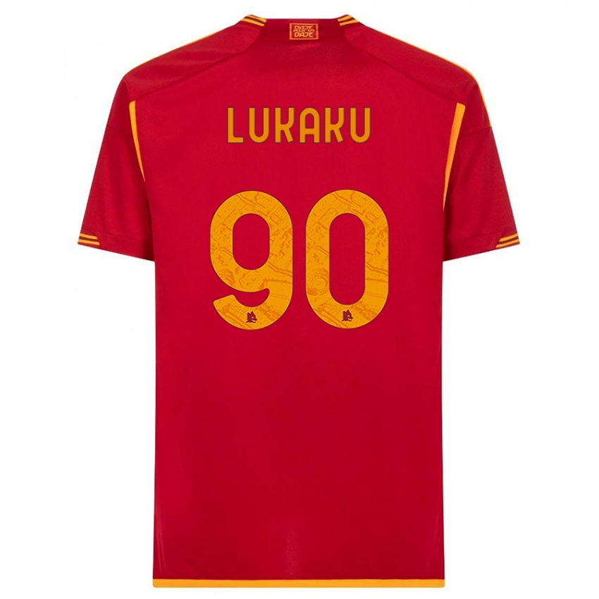 Női Romelu Lukaku #90 Piros Hazai Jersey 2023/24 Mez Póló Ing