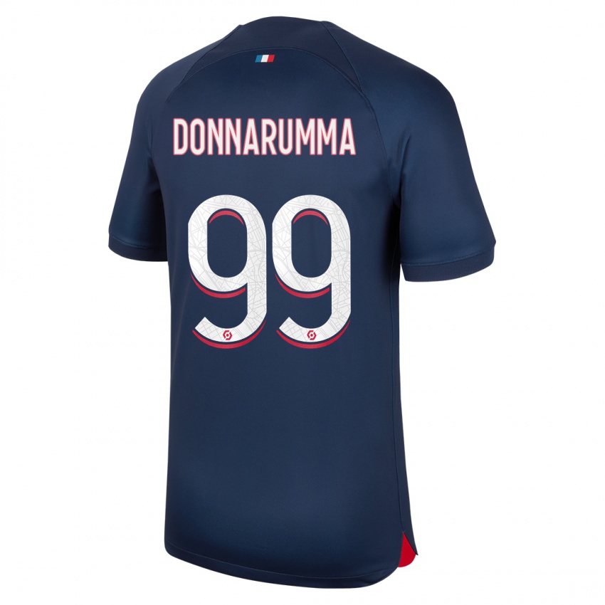 Női Gianluigi Donnarumma #99 Kék Piros Hazai Jersey 2023/24 Mez Póló Ing