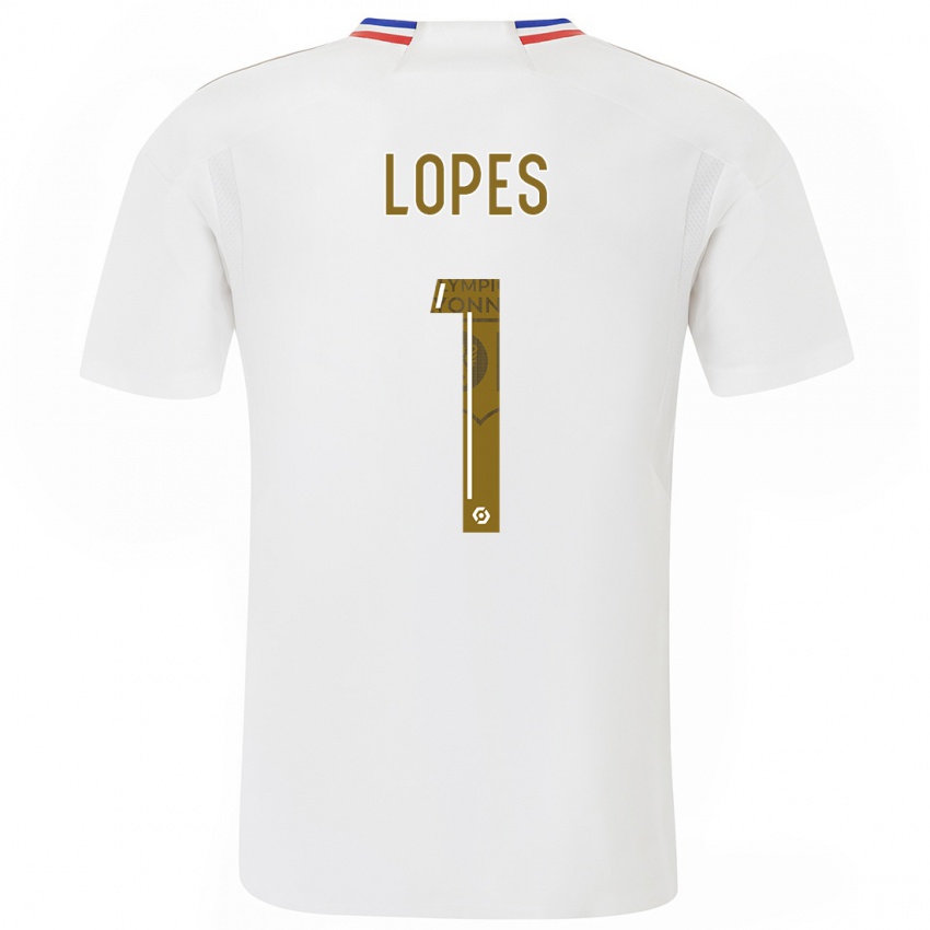 Női Anthony Lopes #1 Fehér Hazai Jersey 2023/24 Mez Póló Ing