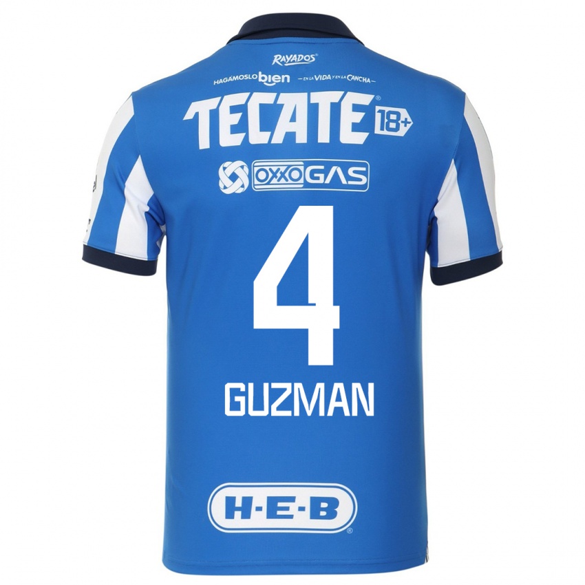 Női Victor Guzman #4 Kék Fehér Hazai Jersey 2023/24 Mez Póló Ing