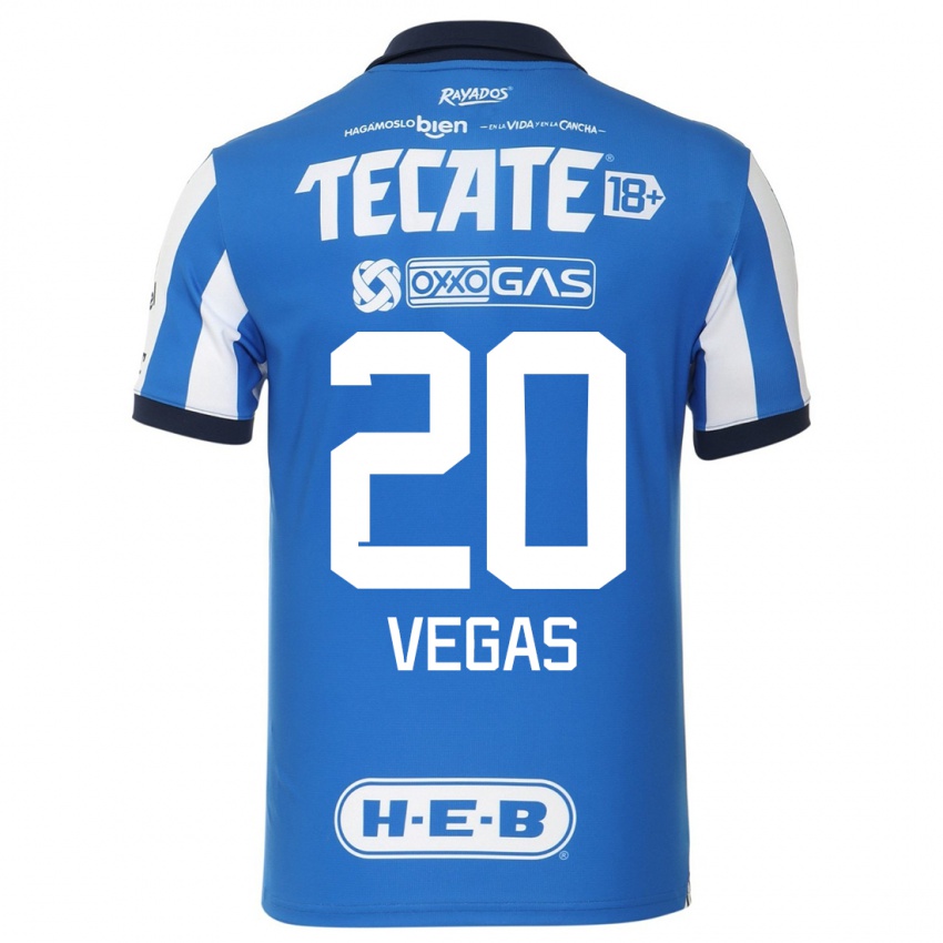 Női Sebastian Vegas #20 Kék Fehér Hazai Jersey 2023/24 Mez Póló Ing