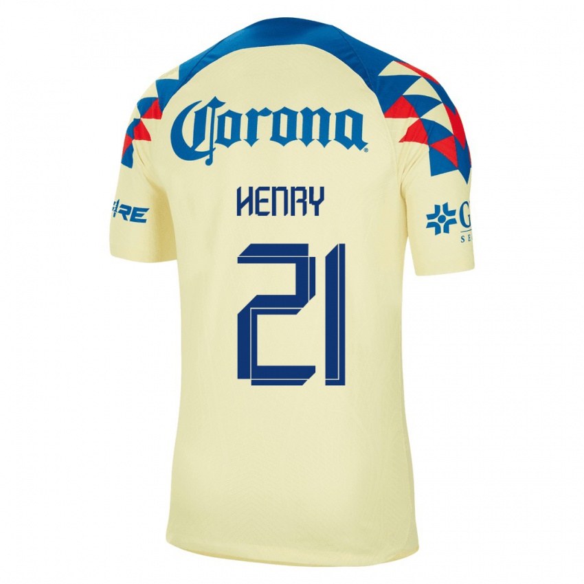 Női Henry Martin #21 Sárga Hazai Jersey 2023/24 Mez Póló Ing