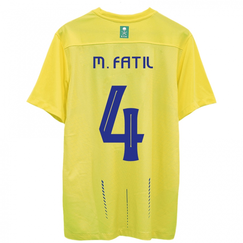 Női Mohammed Al-Fatil #4 Sárga Hazai Jersey 2023/24 Mez Póló Ing