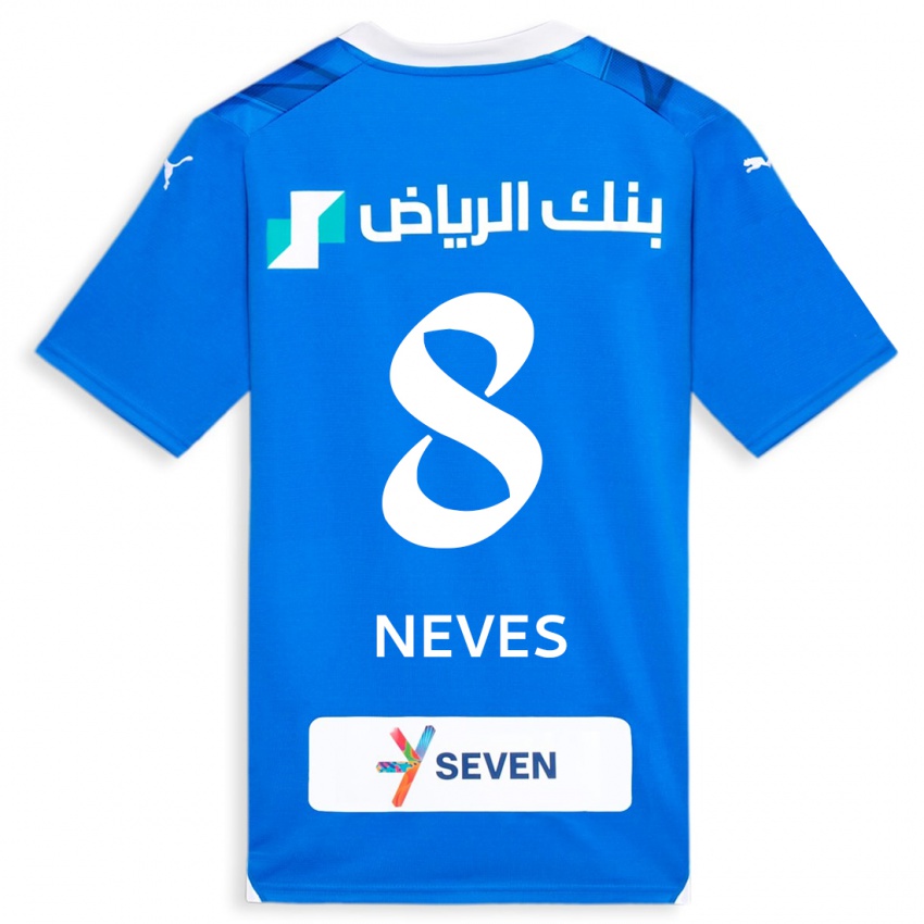 Női Ruben Neves #8 Kék Hazai Jersey 2023/24 Mez Póló Ing