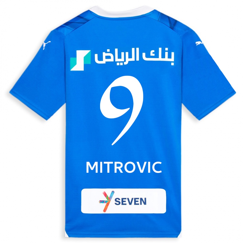 Női Aleksandar Mitrovic #9 Kék Hazai Jersey 2023/24 Mez Póló Ing