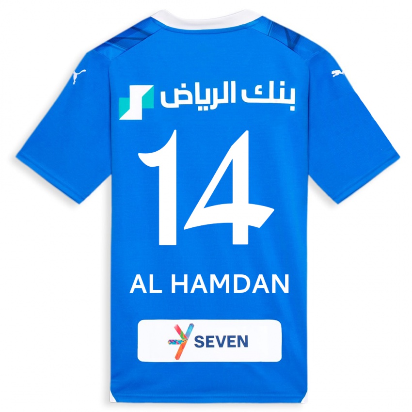 Női Abdullah Al-Hamdan #14 Kék Hazai Jersey 2023/24 Mez Póló Ing