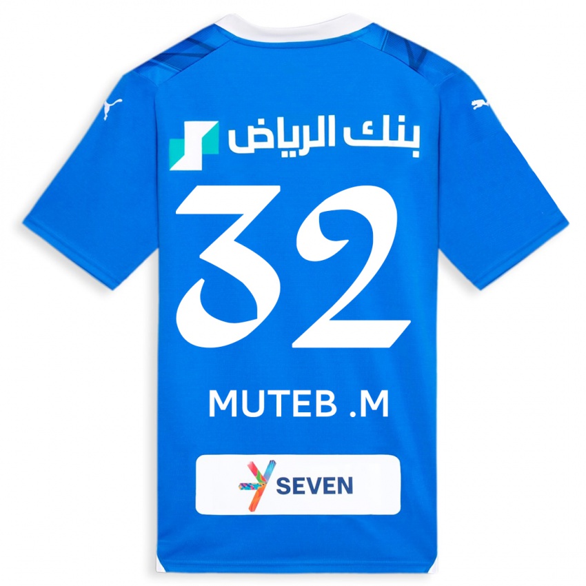 Női Muteb Al-Mufarrij #32 Kék Hazai Jersey 2023/24 Mez Póló Ing