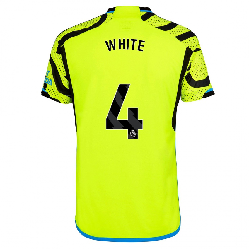 Női Ben White #4 Sárga Idegenbeli Jersey 2023/24 Mez Póló Ing