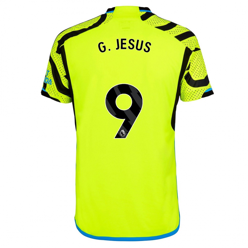 Női Gabriel Jesus #9 Sárga Idegenbeli Jersey 2023/24 Mez Póló Ing