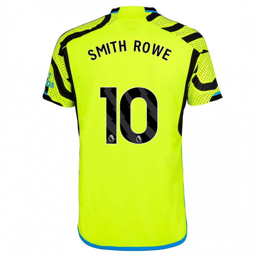 Női Emile Smith Rowe #10 Sárga Idegenbeli Jersey 2023/24 Mez Póló Ing