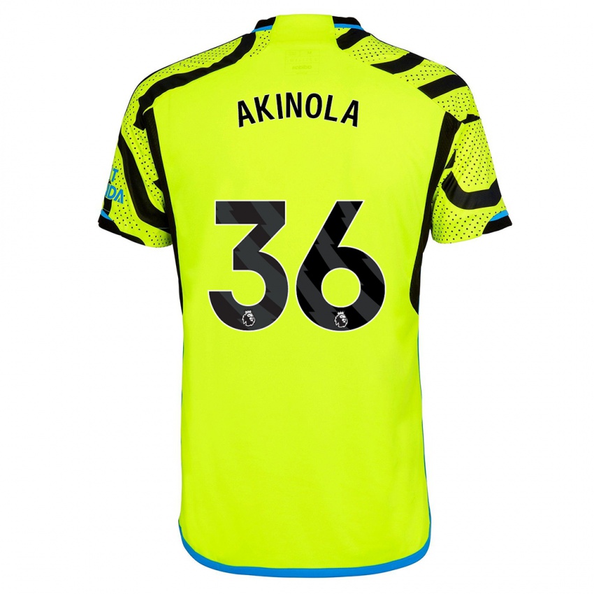 Női Tim Akinola #36 Sárga Idegenbeli Jersey 2023/24 Mez Póló Ing