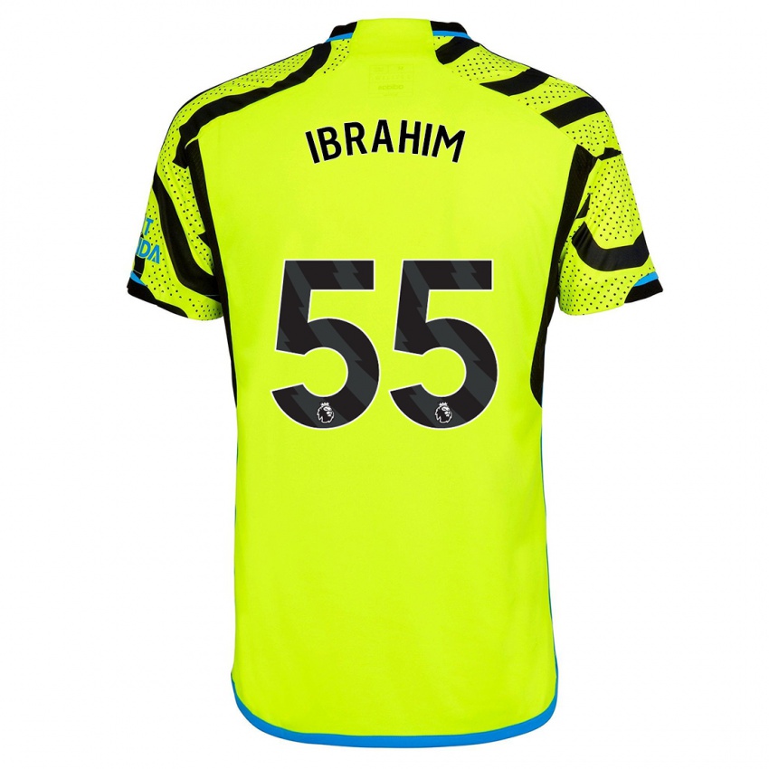 Női Bradley Ibrahim #55 Sárga Idegenbeli Jersey 2023/24 Mez Póló Ing