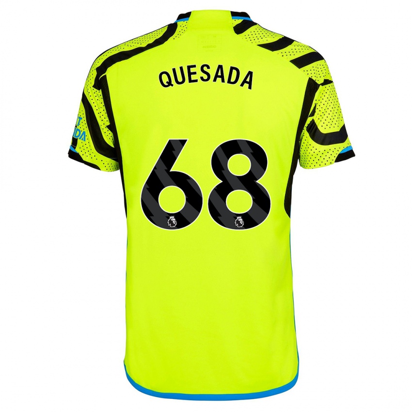 Női Elián Quesada #68 Sárga Idegenbeli Jersey 2023/24 Mez Póló Ing