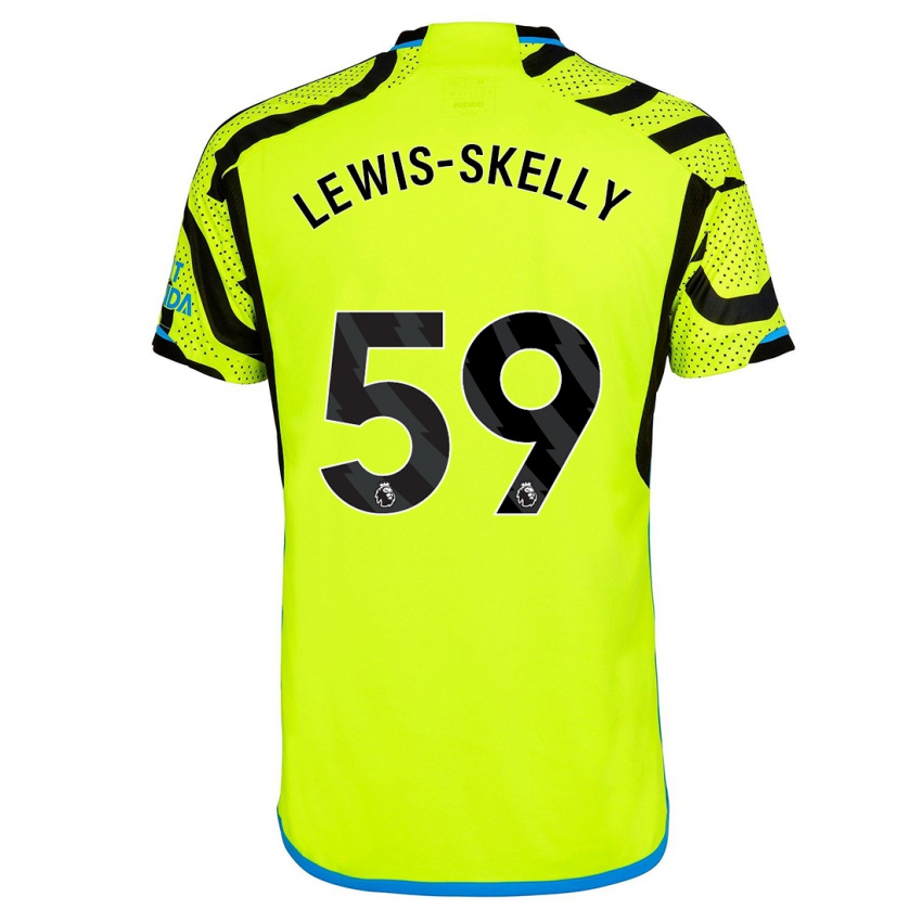 Női Myles Lewis-Skelly #59 Sárga Idegenbeli Jersey 2023/24 Mez Póló Ing