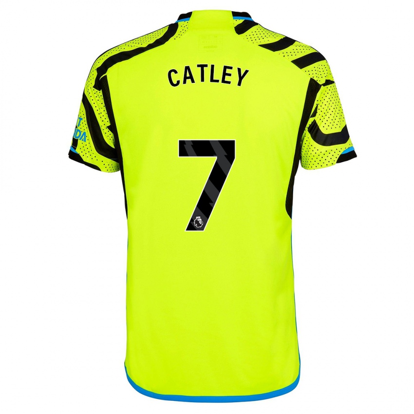 Női Stephanie Catley #7 Sárga Idegenbeli Jersey 2023/24 Mez Póló Ing