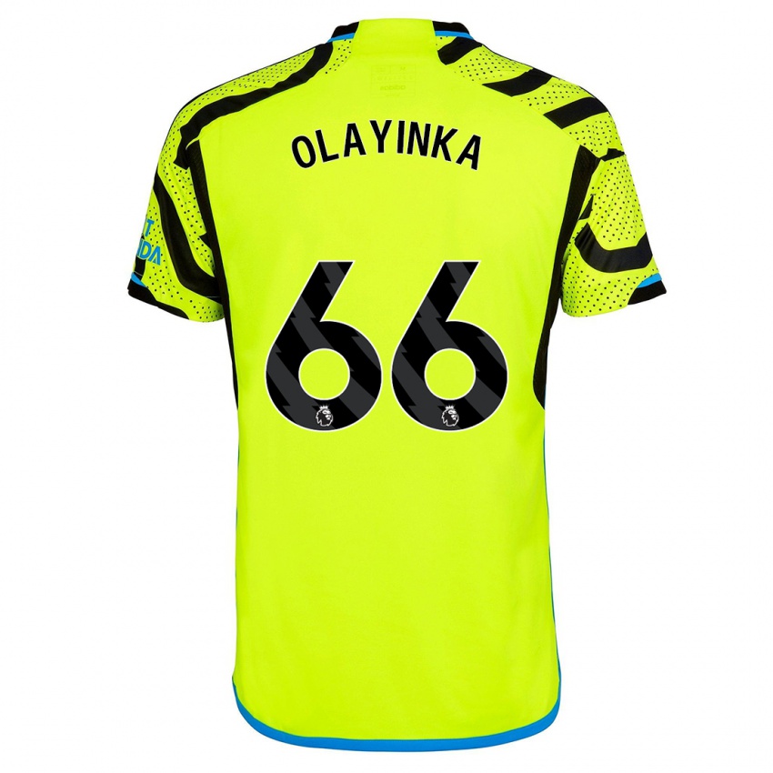 Női James Olayinka #66 Sárga Idegenbeli Jersey 2023/24 Mez Póló Ing