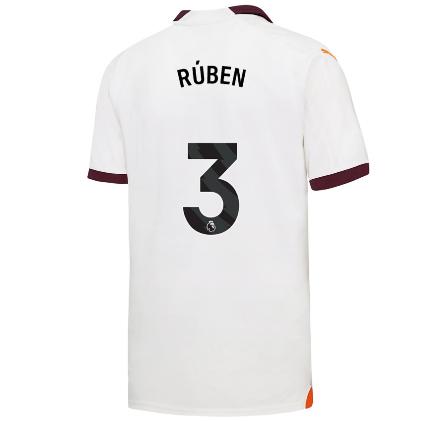 Női Ruben Dias #3 Fehér Idegenbeli Jersey 2023/24 Mez Póló Ing