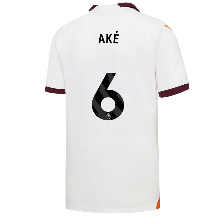 Női Nathan Ake #6 Fehér Idegenbeli Jersey 2023/24 Mez Póló Ing