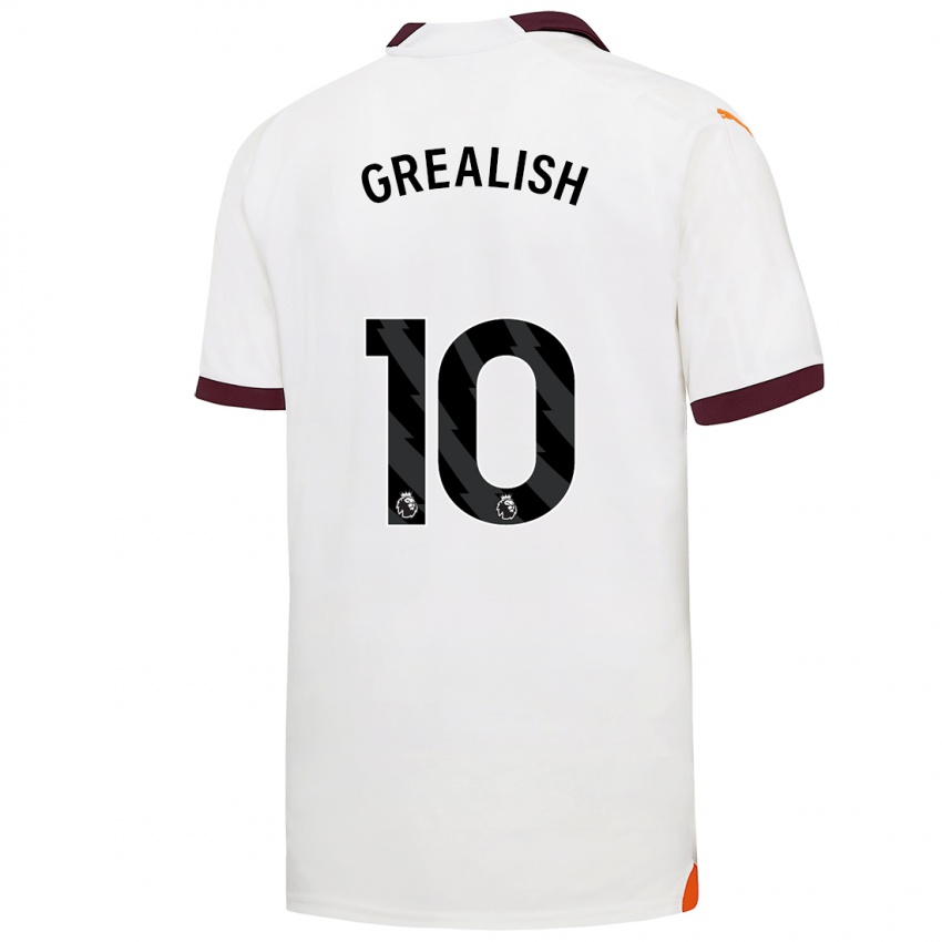 Női Jack Grealish #10 Fehér Idegenbeli Jersey 2023/24 Mez Póló Ing