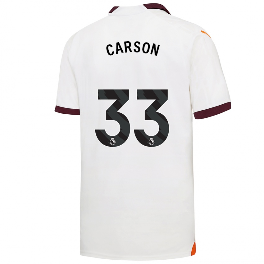 Női Scott Carson #33 Fehér Idegenbeli Jersey 2023/24 Mez Póló Ing