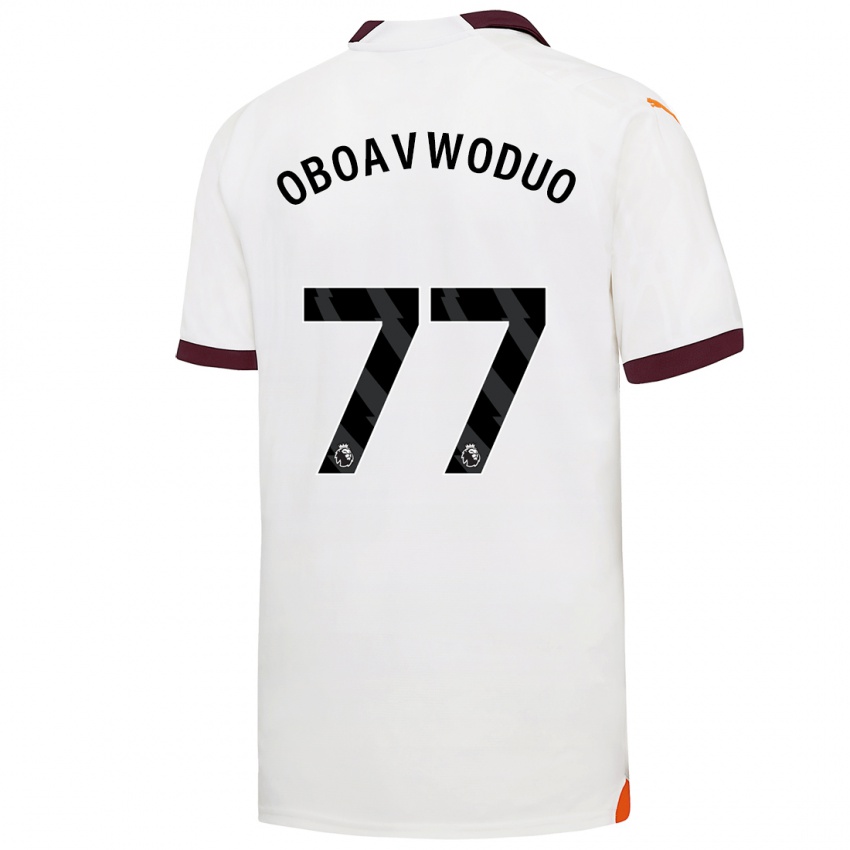 Női Justin Oboavwoduo #77 Fehér Idegenbeli Jersey 2023/24 Mez Póló Ing