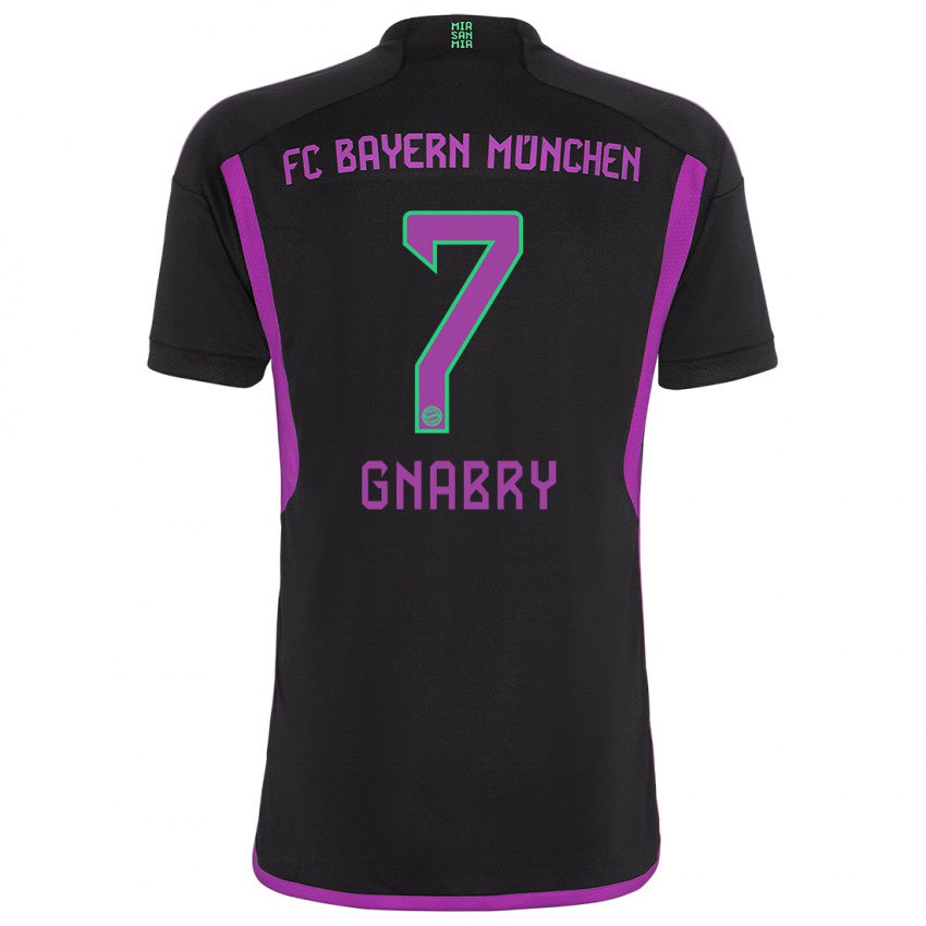 Női Serge Gnabry #7 Fekete Idegenbeli Jersey 2023/24 Mez Póló Ing