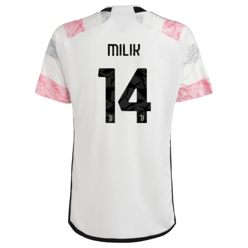 Női Arkadiusz Milik #14 Fehér Rózsaszín Idegenbeli Jersey 2023/24 Mez Póló Ing