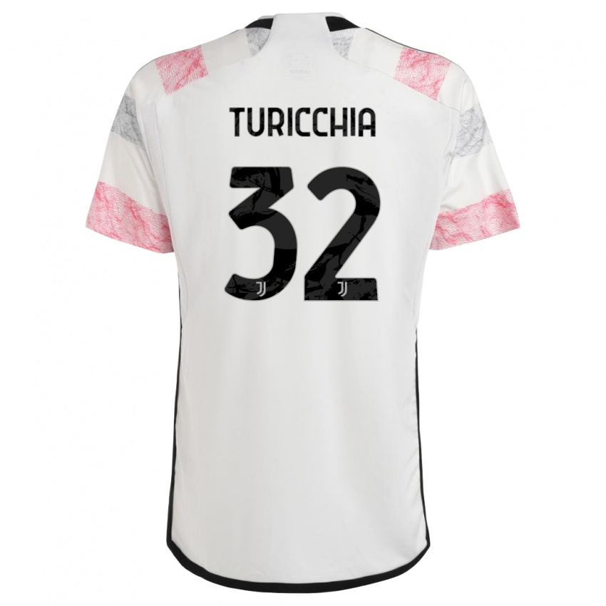 Női Riccardo Turicchia #32 Fehér Rózsaszín Idegenbeli Jersey 2023/24 Mez Póló Ing