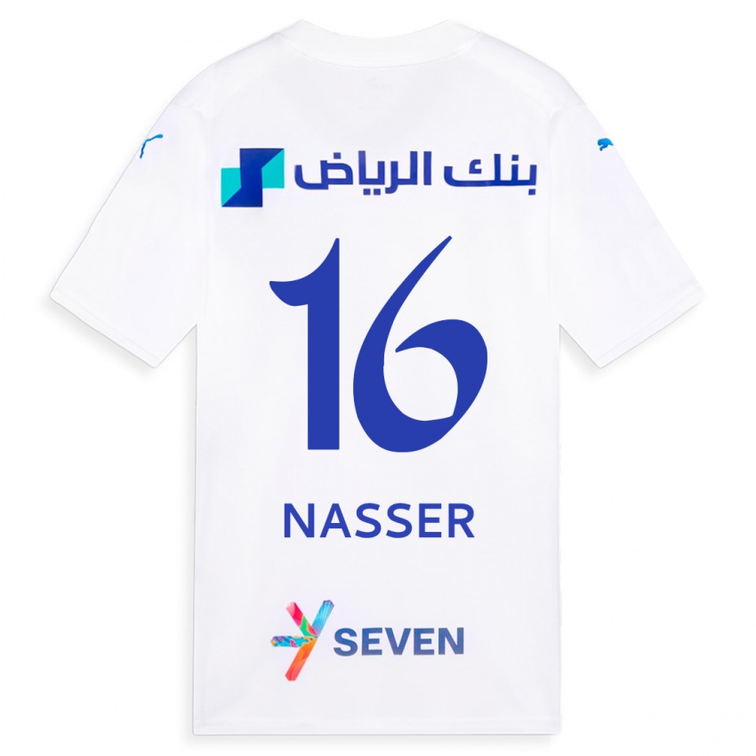 Női Nasser Al-Dawsari #16 Fehér Idegenbeli Jersey 2023/24 Mez Póló Ing