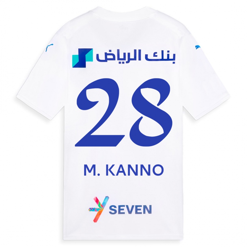 Női Mohamed Kanno #28 Fehér Idegenbeli Jersey 2023/24 Mez Póló Ing