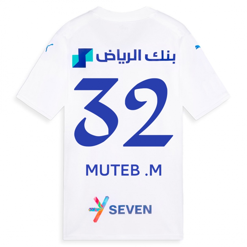 Női Muteb Al-Mufarrij #32 Fehér Idegenbeli Jersey 2023/24 Mez Póló Ing