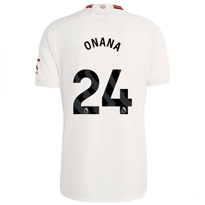 Női André Onana #24 Fehér Harmadik Számú Jersey 2023/24 Mez Póló Ing