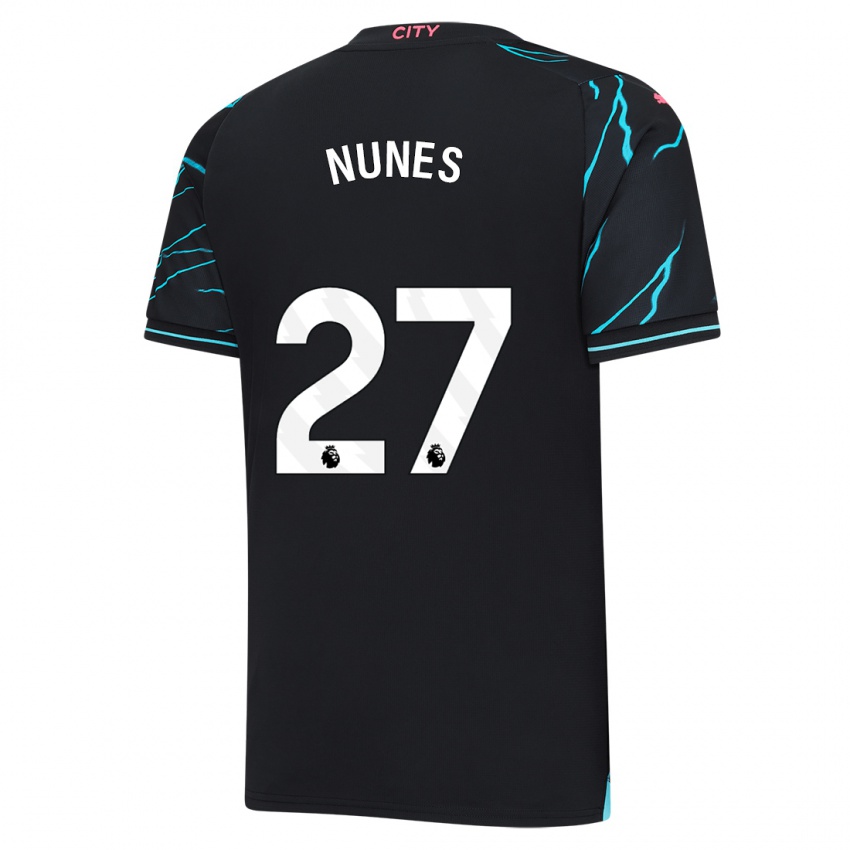 Női Matheus Nunes #27 Sötétkék Harmadik Számú Jersey 2023/24 Mez Póló Ing