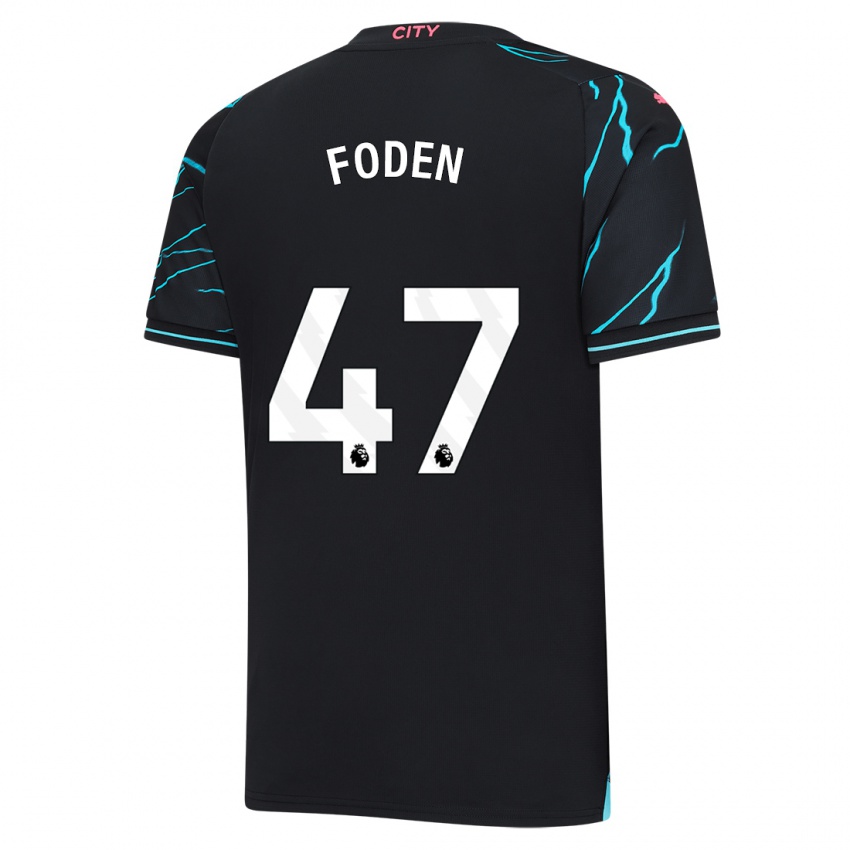 Női Phil Foden #47 Sötétkék Harmadik Számú Jersey 2023/24 Mez Póló Ing