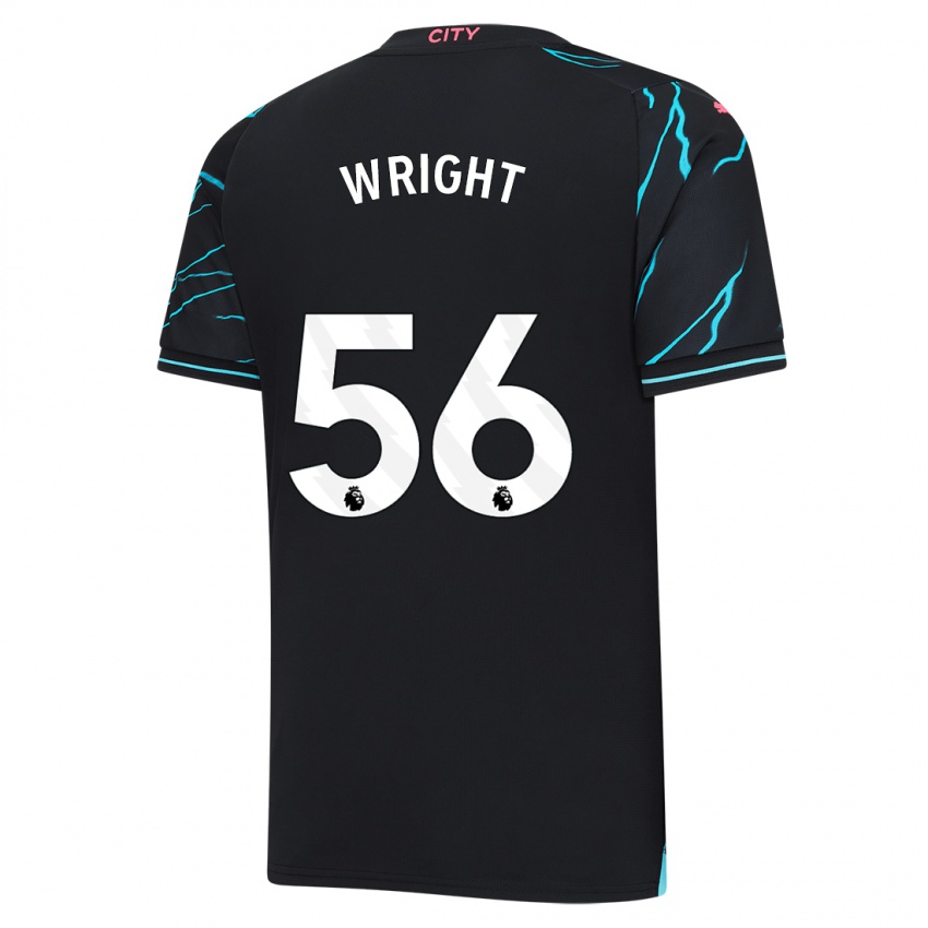 Női Jacob Wright #56 Sötétkék Harmadik Számú Jersey 2023/24 Mez Póló Ing