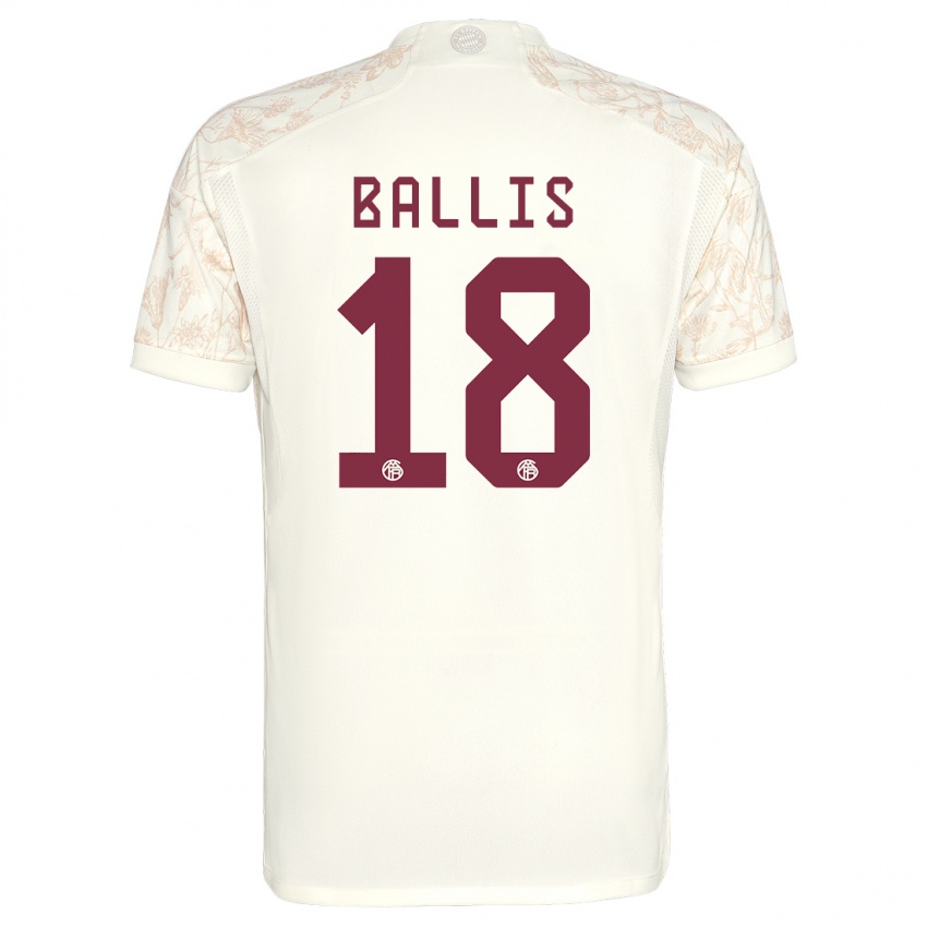 Női Benjamin Ballis #18 Törtfehér Harmadik Számú Jersey 2023/24 Mez Póló Ing