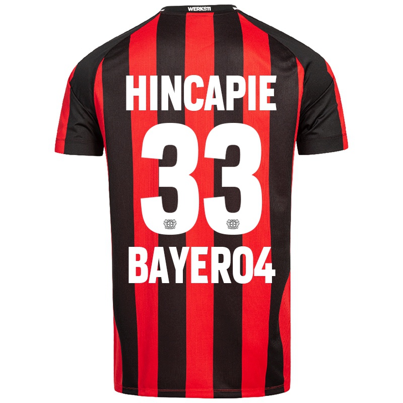 Gyermek Piero Hincapie #33 Vörös Fekete Hazai Jersey 2021/22 Mez Póló Ing