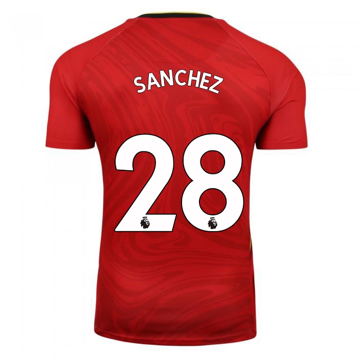 Gyermek Carlos Sanchez #28 Vörös Idegenbeli Jersey 2021/22 Mez Póló Ing