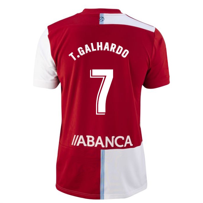 Gyermek Thiago Galhardo #7 Piros Fehér Idegenbeli Jersey 2021/22 Mez Póló Ing