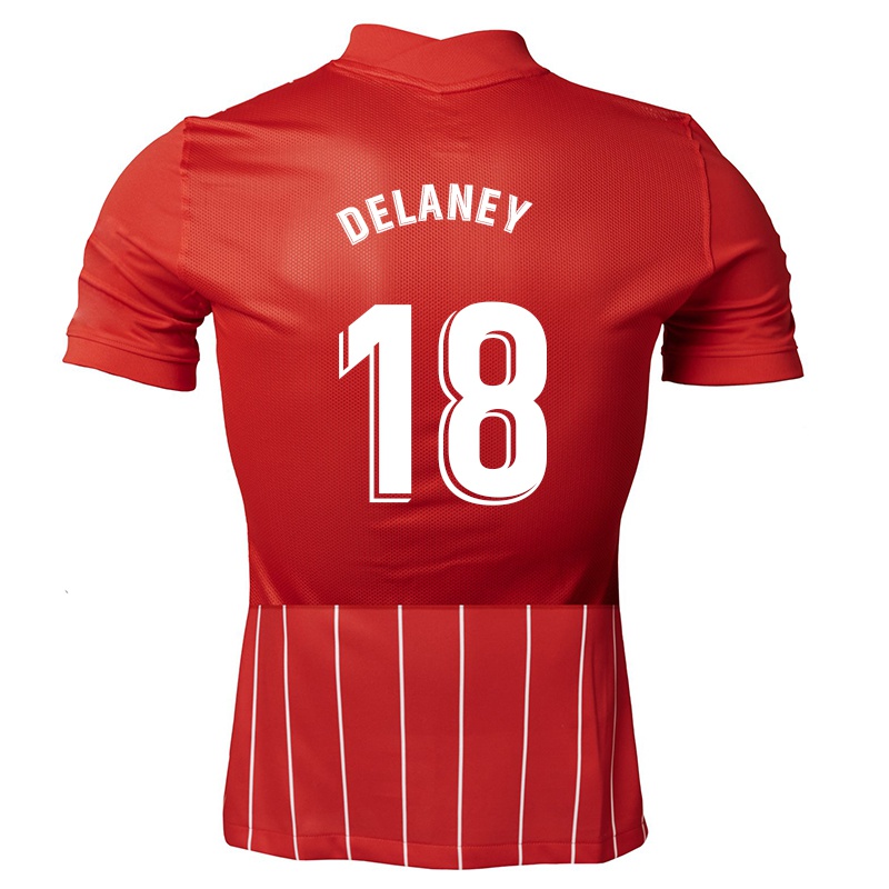 Gyermek Thomas Delaney #18 Sötét Vörös Idegenbeli Jersey 2021/22 Mez Póló Ing